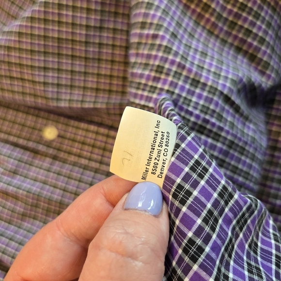 ‼️3/$30‼️ Cinch Shirt Men Purple/black Plaid Long Sleeve Button Up Cotton Medium - Picture 9 of 13